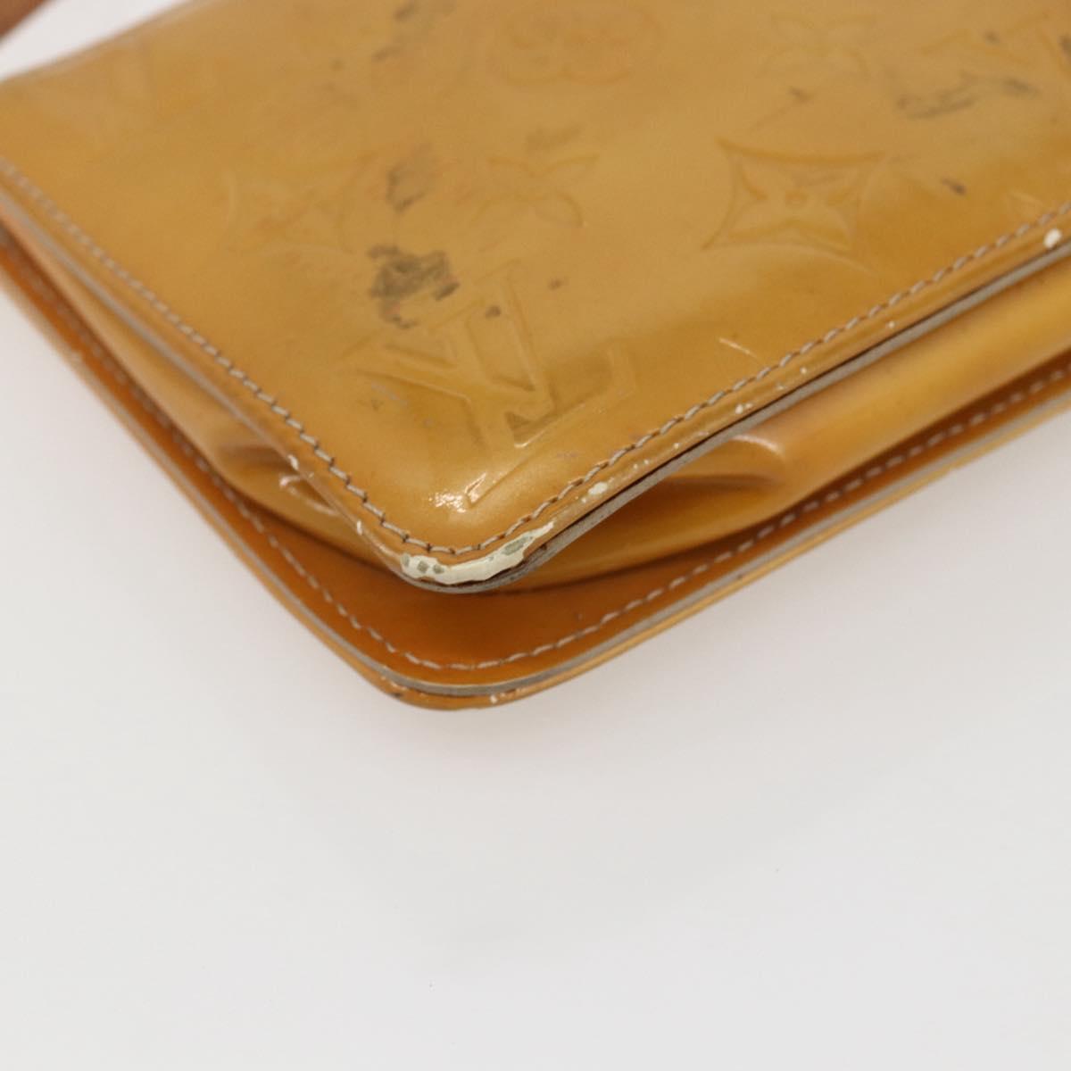 LOUIS VUITTON Monogram Vernis Lexington Pouch Beige M91010 LV Auth 159601