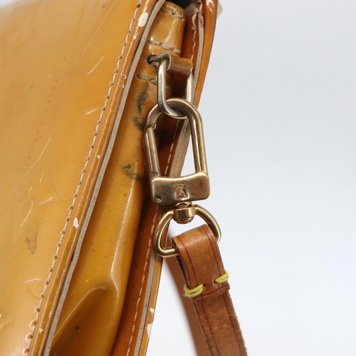 LOUIS VUITTON Monogram Vernis Lexington Pouch Beige M91010 LV Auth 159601