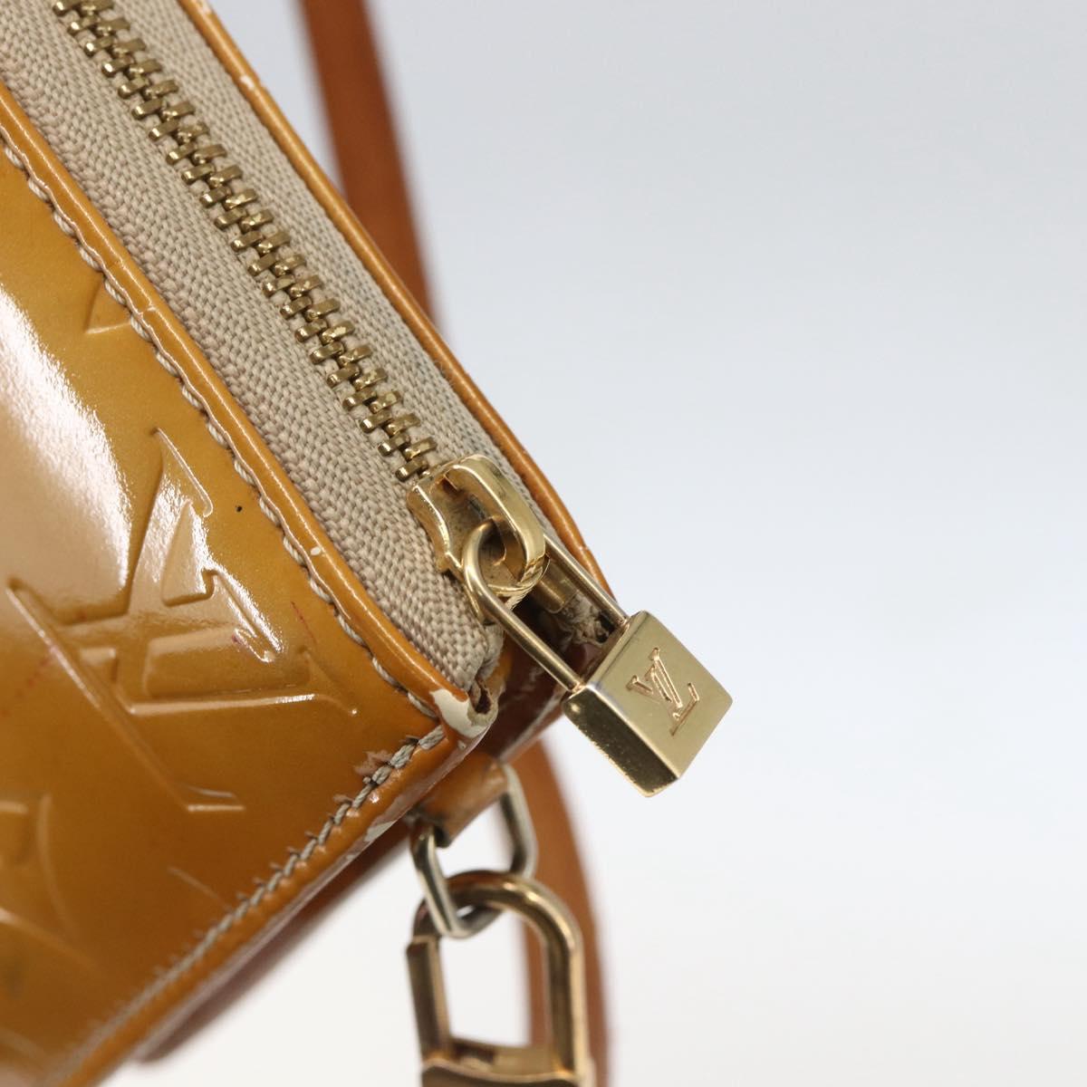 LOUIS VUITTON Monogram Vernis Lexington Pouch Beige M91010 LV Auth 159601