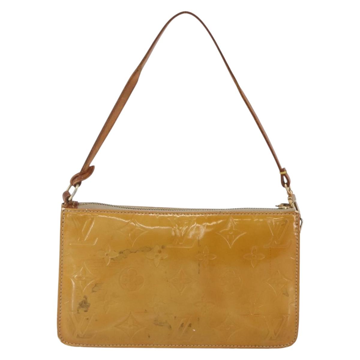 LOUIS VUITTON Monogram Vernis Lexington Pouch Beige M91010 LV Auth 159601