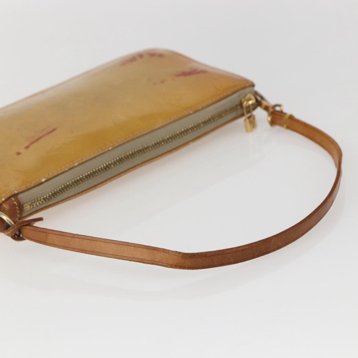 LOUIS VUITTON Monogram Vernis Lexington Pouch Beige M91010 LV Auth 159601