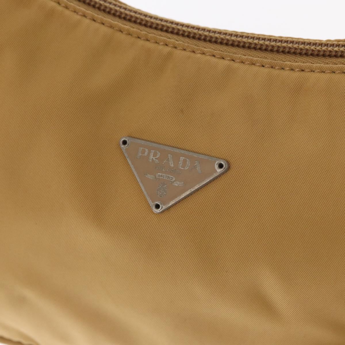 PRADA Hand Pouch Nylon Yellow Auth 159602