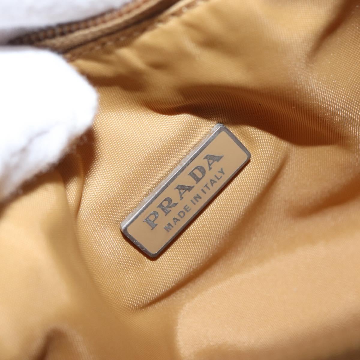 PRADA Hand Pouch Nylon Yellow Auth 159602
