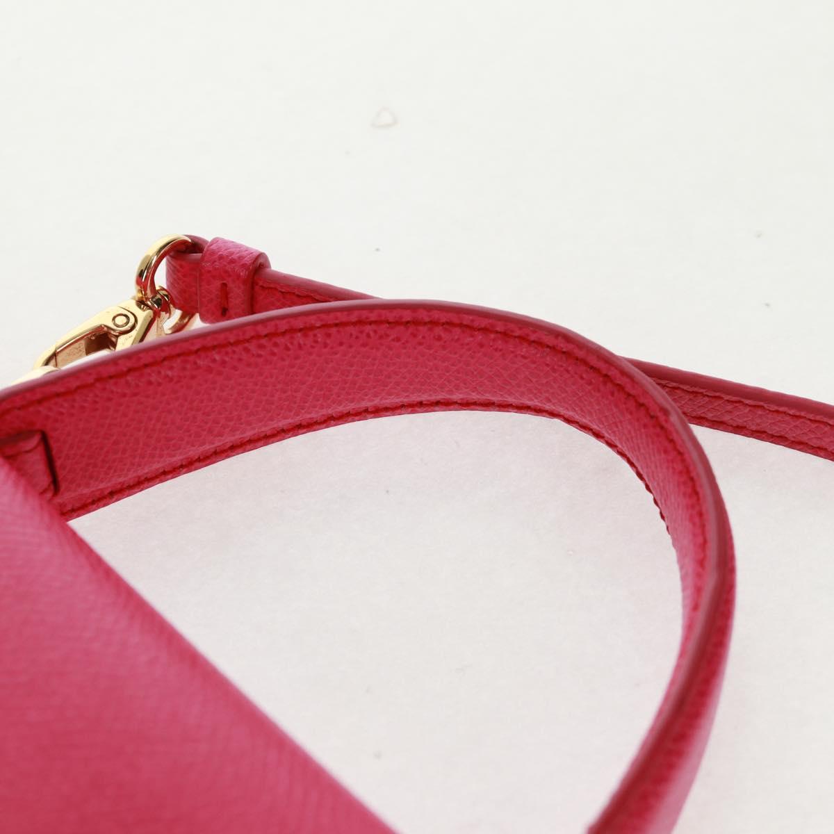 Salvatore Ferragamo Shoulder Wallet Leather Pink Gold Auth 159605V
