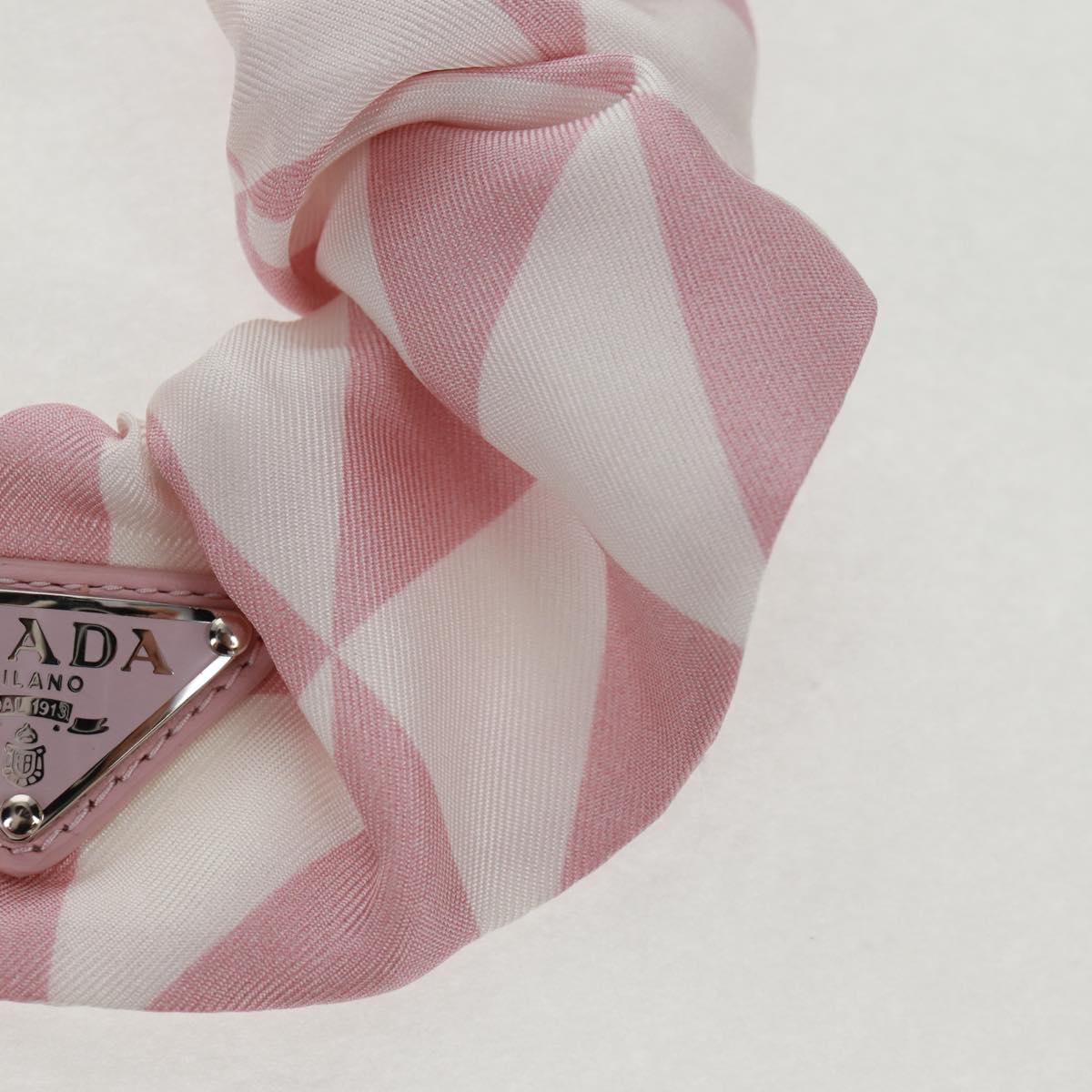 PRADA Shush Hair Tie Silk Pink Auth 159612M