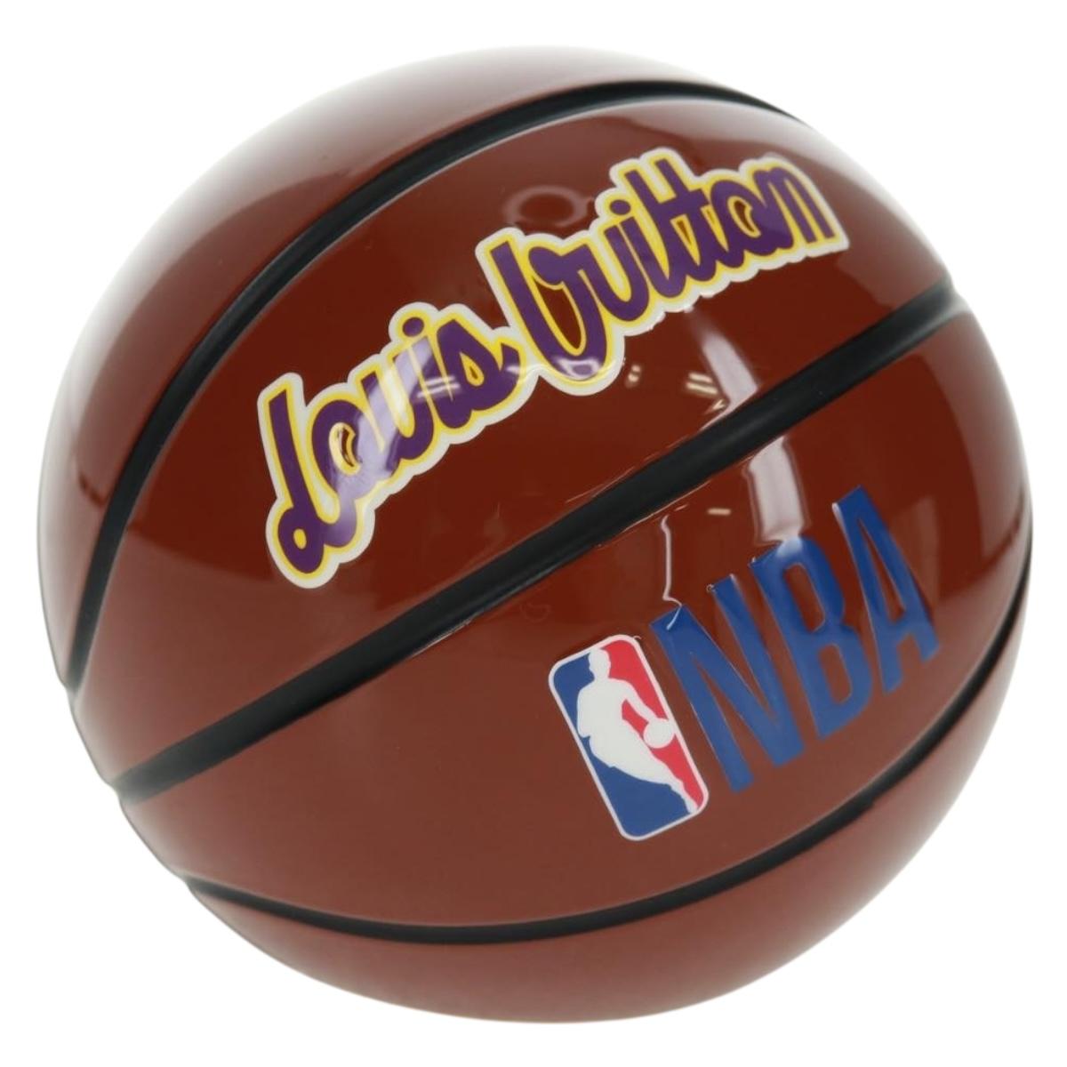 LOUIS VUITTON NBA Collaboration Pressed Paper plastic Brown GI0663 Auth 159615SM
