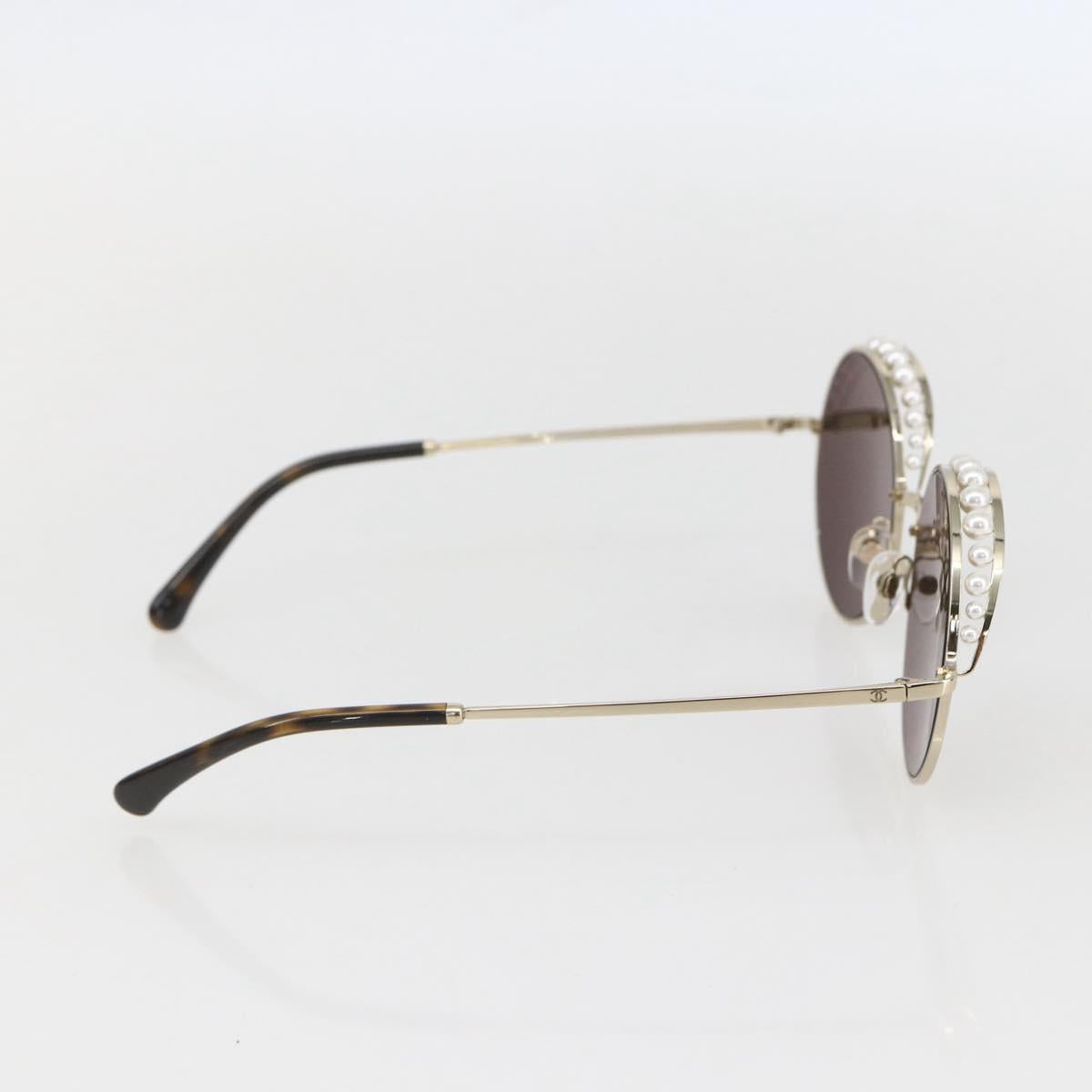 CHANEL Sunglasses metal Brown 4234 CC Auth 159617V