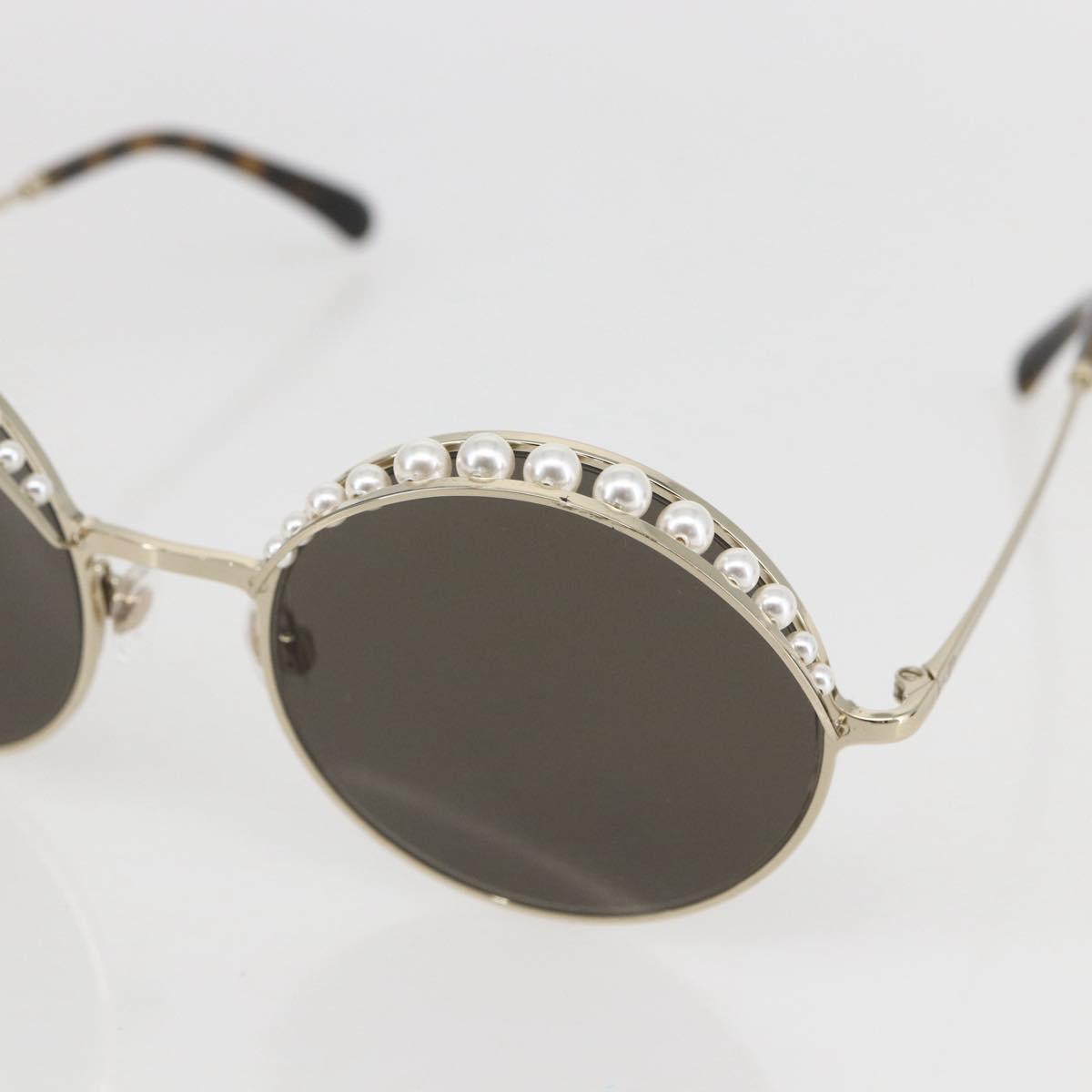 CHANEL Sunglasses metal Brown 4234 CC Auth 159617V