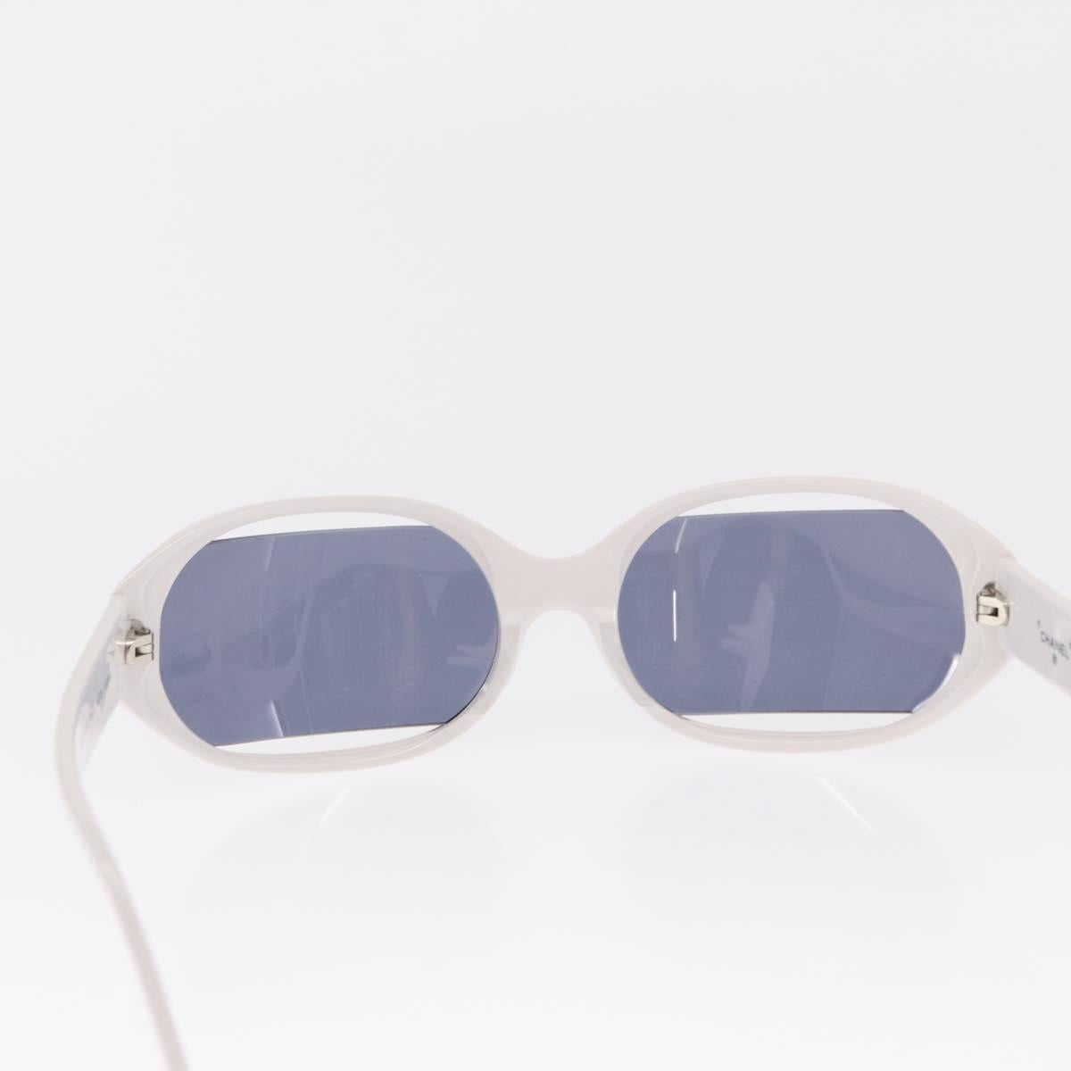 CHANEL Sunglasses plastic White CC Auth 159618