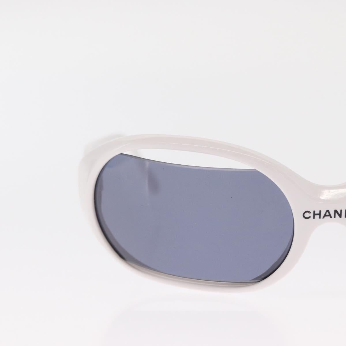 CHANEL Sunglasses plastic White CC Auth 159618