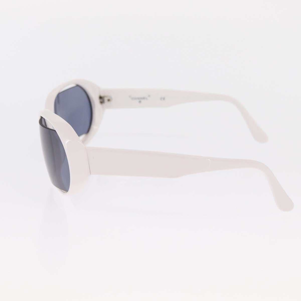 CHANEL Sunglasses plastic White CC Auth 159618
