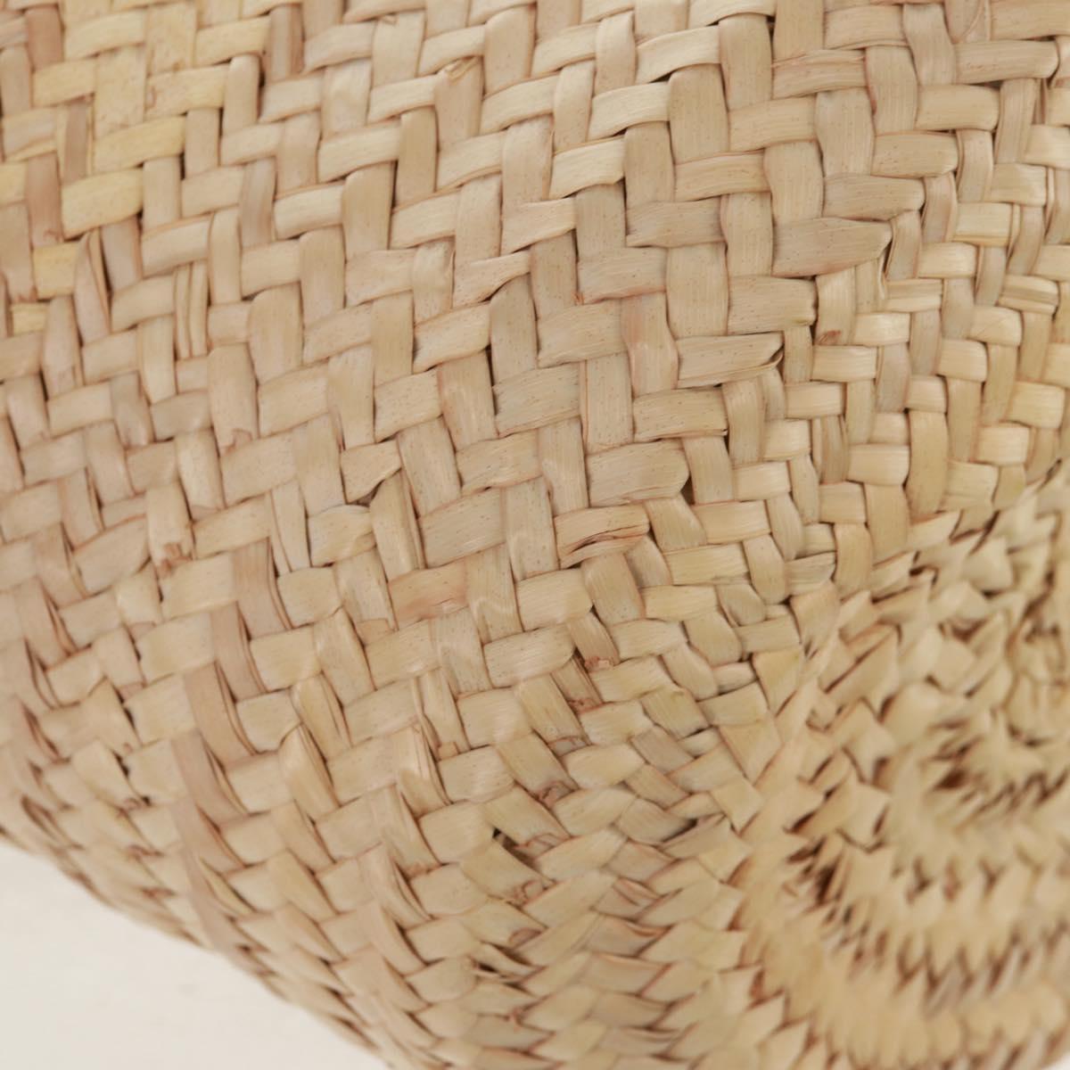 CELINE Basket Bag Hand Bag Raffia Beige Auth 159620V