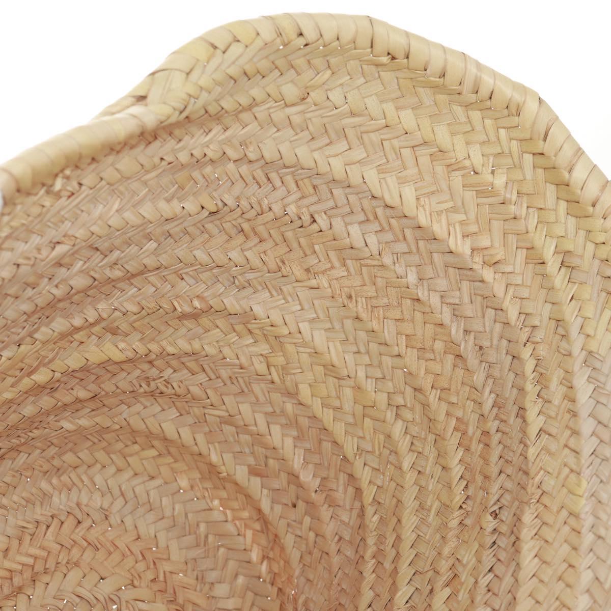 CELINE Basket Bag Hand Bag Raffia Beige Auth 159620V