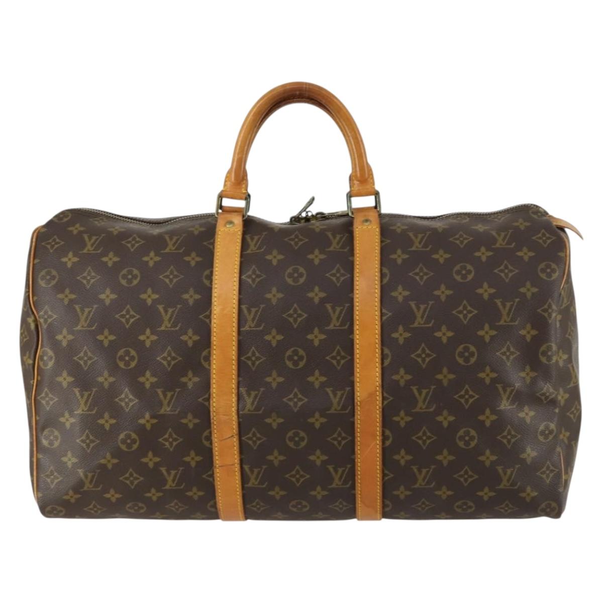 LOUIS VUITTON Monogram Keepall 50 Boston Bag M41426 LV Auth 159634