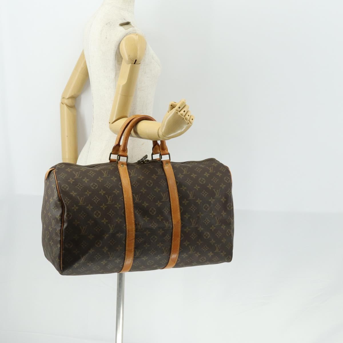 LOUIS VUITTON Monogram Keepall 50 Boston Bag M41426 LV Auth 159634