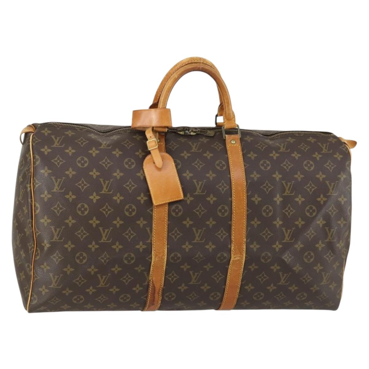 LOUIS VUITTON Monogram Keepall 55 Boston Bag M41424 LV Auth 159638