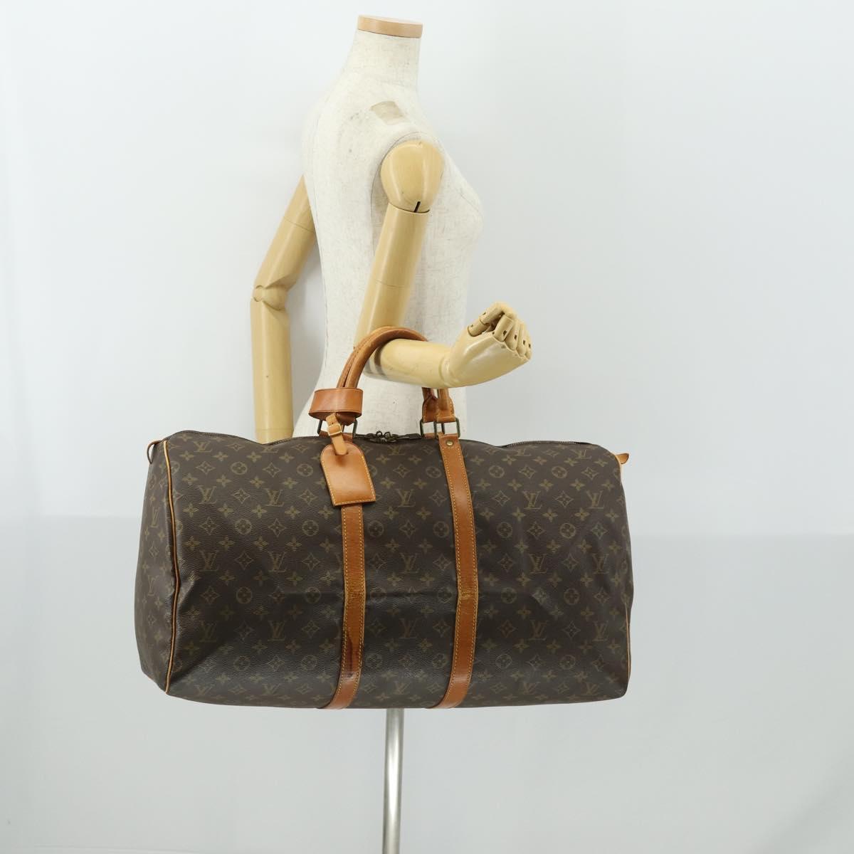 LOUIS VUITTON Monogram Keepall 55 Boston Bag M41424 LV Auth 159638