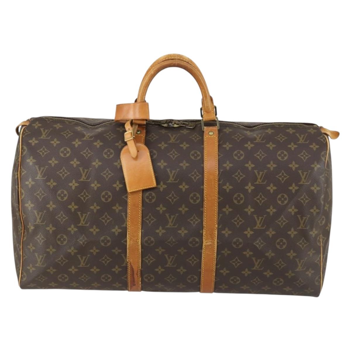 LOUIS VUITTON Monogram Keepall 55 Boston Bag M41424 LV Auth 159638