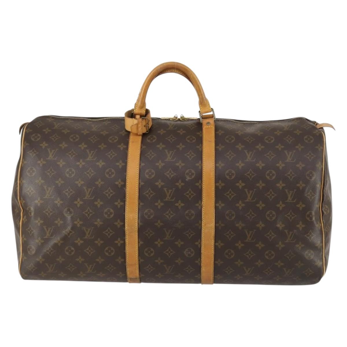 LOUIS VUITTON Monogram Keepall 60 Boston Bag M41422 LV Auth 159658