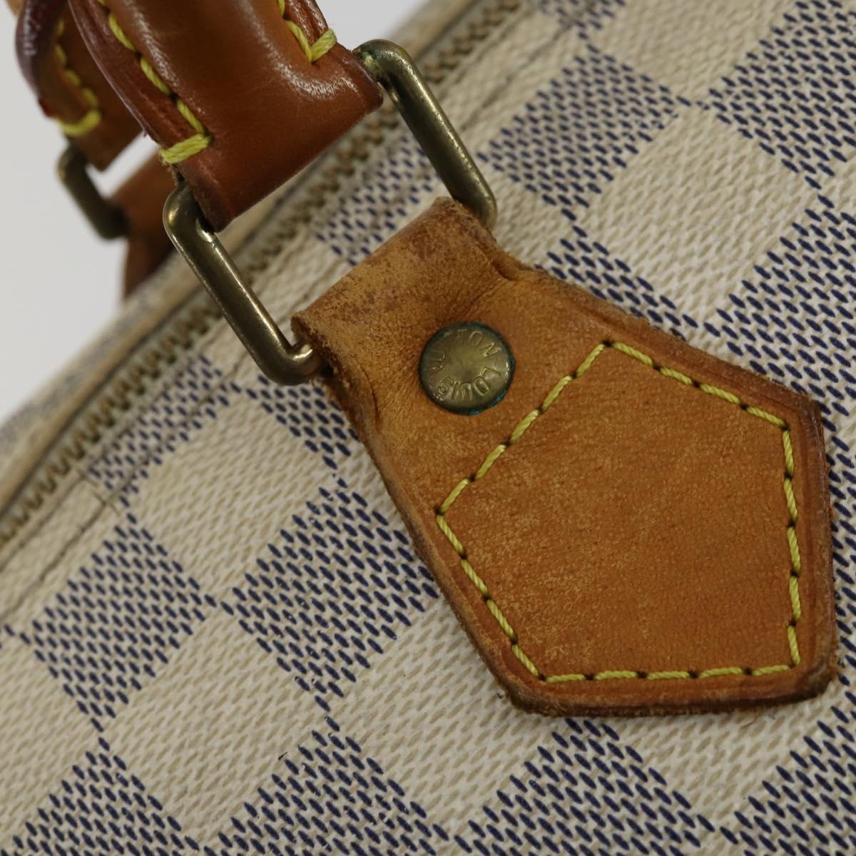 LOUIS VUITTON Damier Azur Speedy 35 Hand Bag N41535 LV Auth 159671