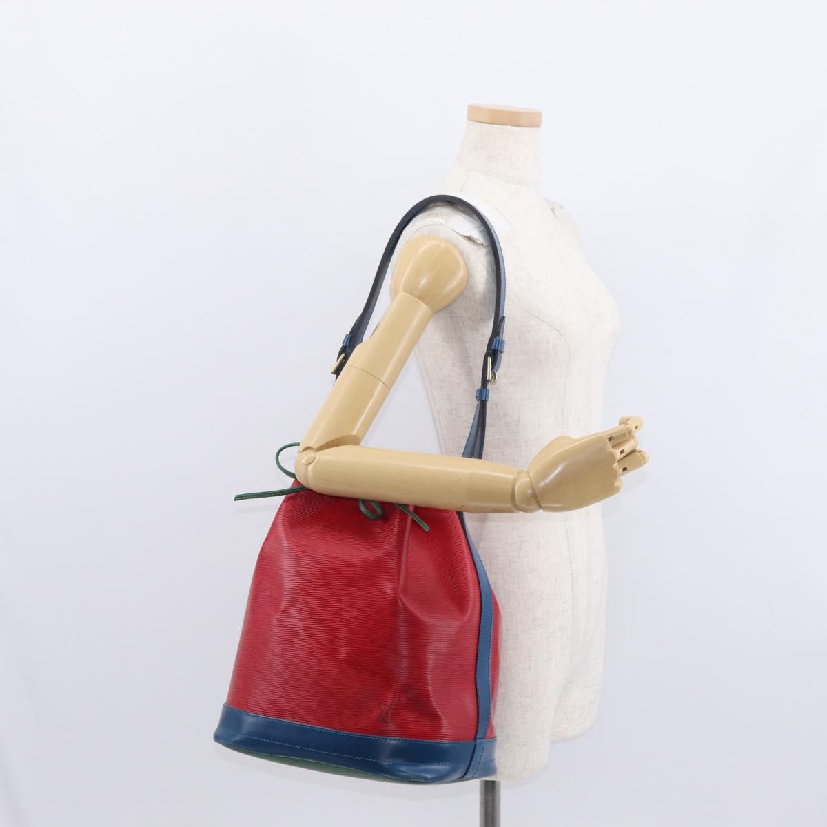 LOUIS VUITTON Epi Tricolor Noe Shoulder Bag Blue Red Green M44082 LV Auth 159684
