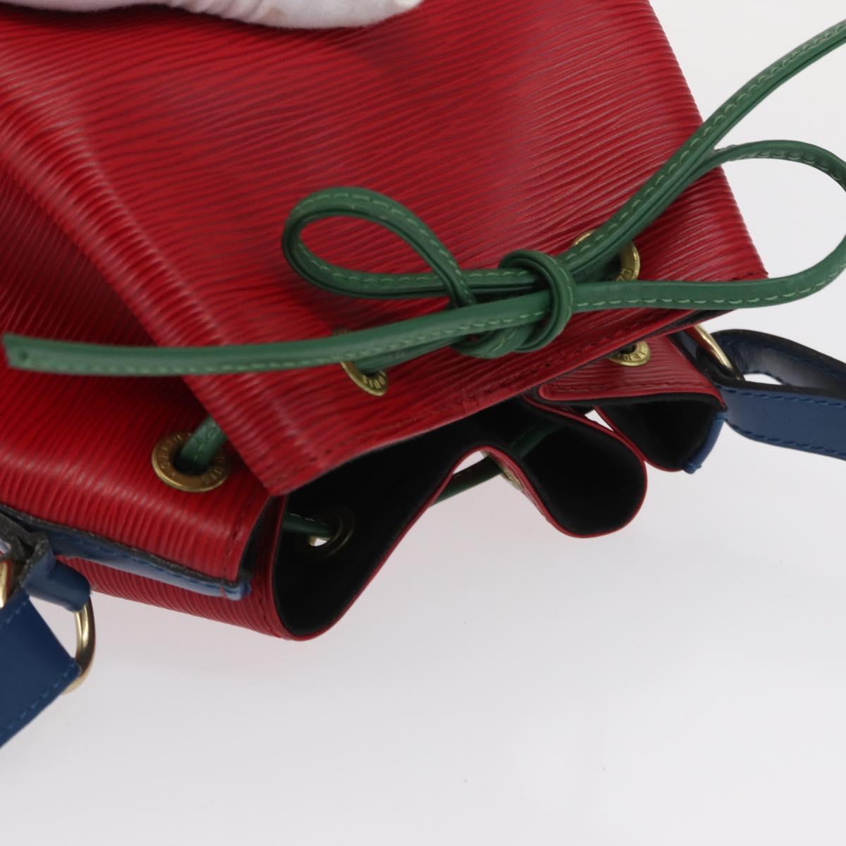 LOUIS VUITTON Epi Tricolor Noe Shoulder Bag Blue Red Green M44082 LV Auth 159684
