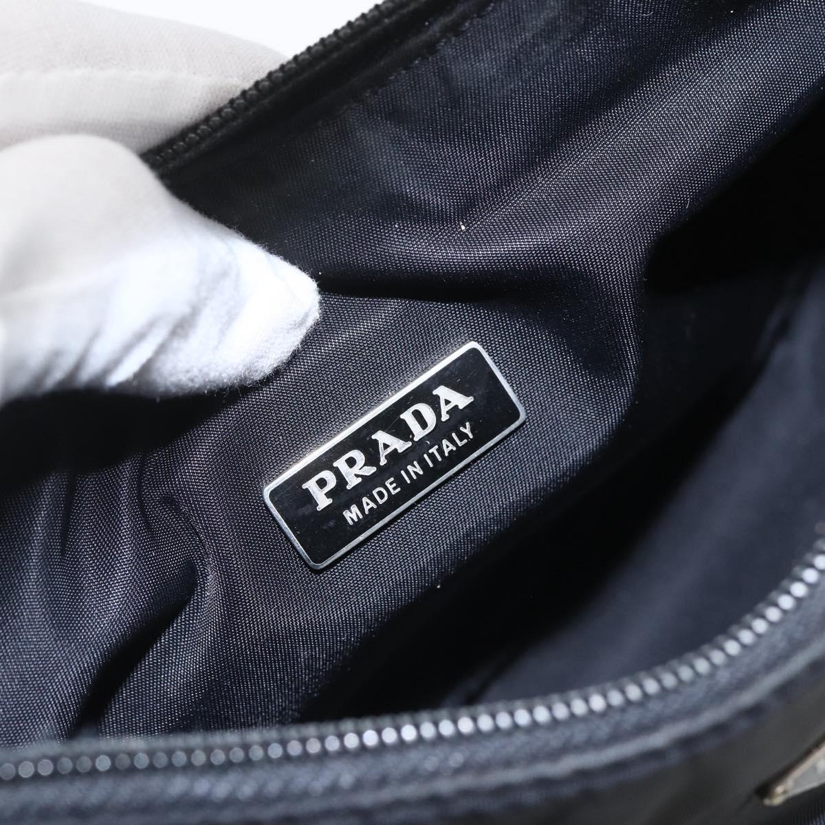 PRADA Hand Pouch Nylon Black Auth 159723