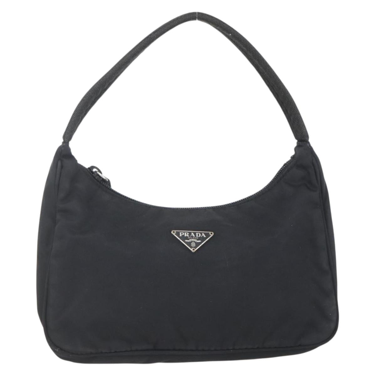 PRADA Hand Pouch Nylon Black Auth 159723