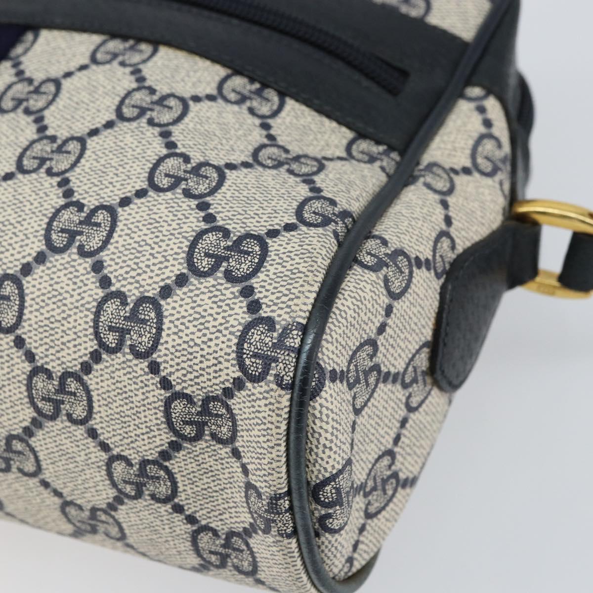 GUCCI GG Supreme Sherry Line Shoulder Bag PVC Navy Gold 75 02 004 Auth 159729