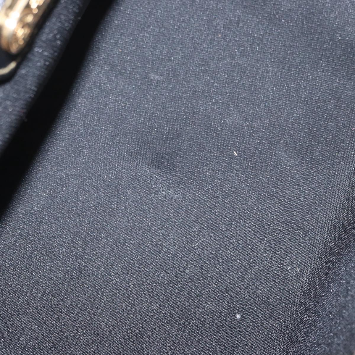 FENDI Pecan Canvas Hand Bag Black Brown Auth 159733