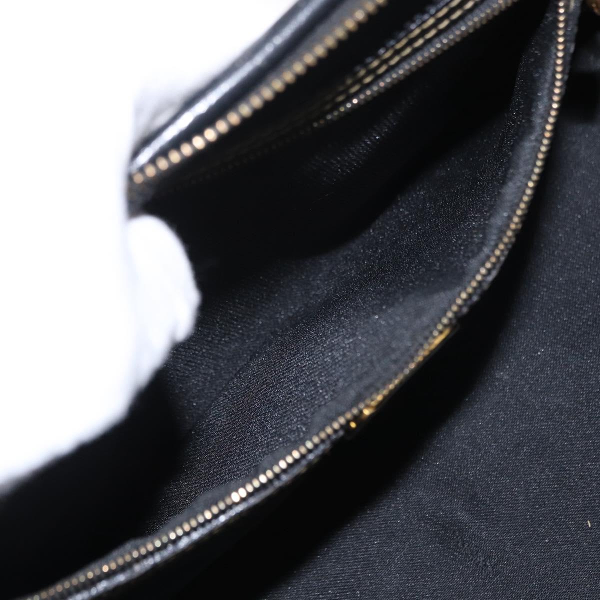 FENDI Pecan Canvas Hand Bag Black Brown Auth 159733