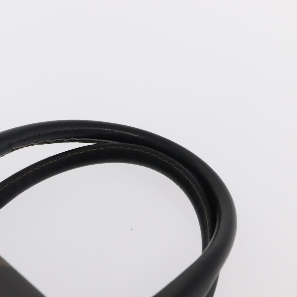 FENDI Pecan Canvas Hand Bag Black Brown Auth 159733