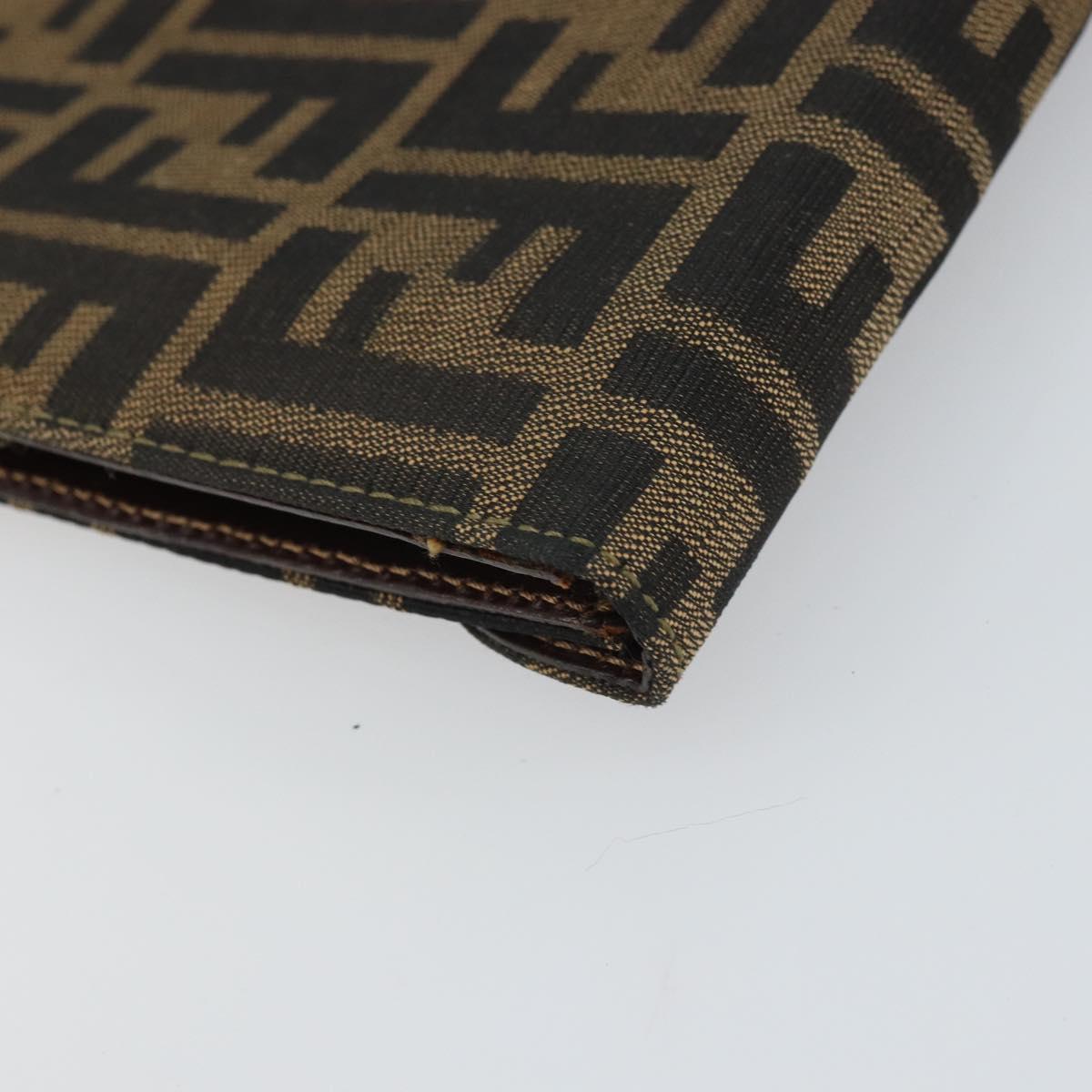 FENDI Zucca Canvas Hand Bag Black Brown Auth 159734
