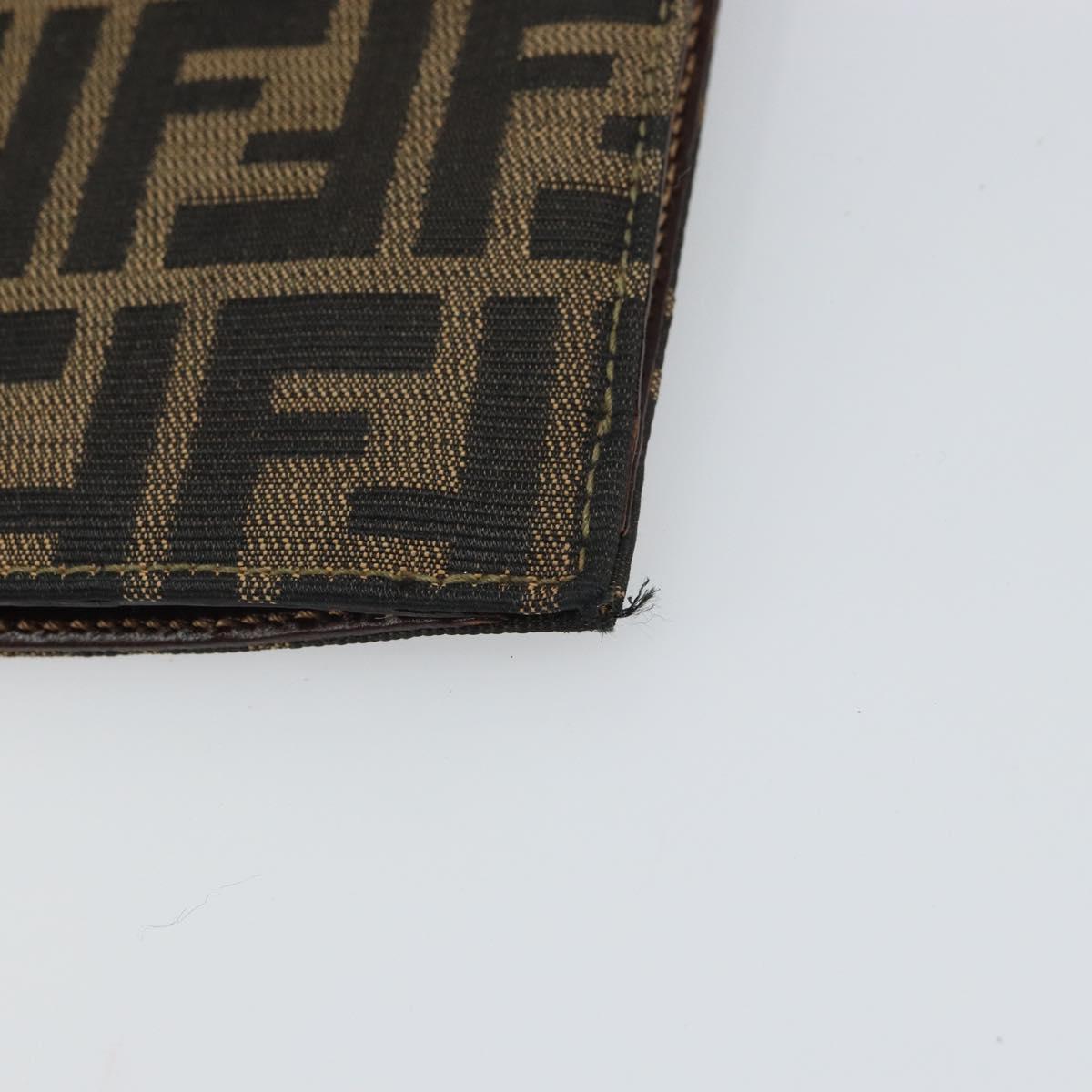 FENDI Zucca Canvas Hand Bag Black Brown Auth 159734
