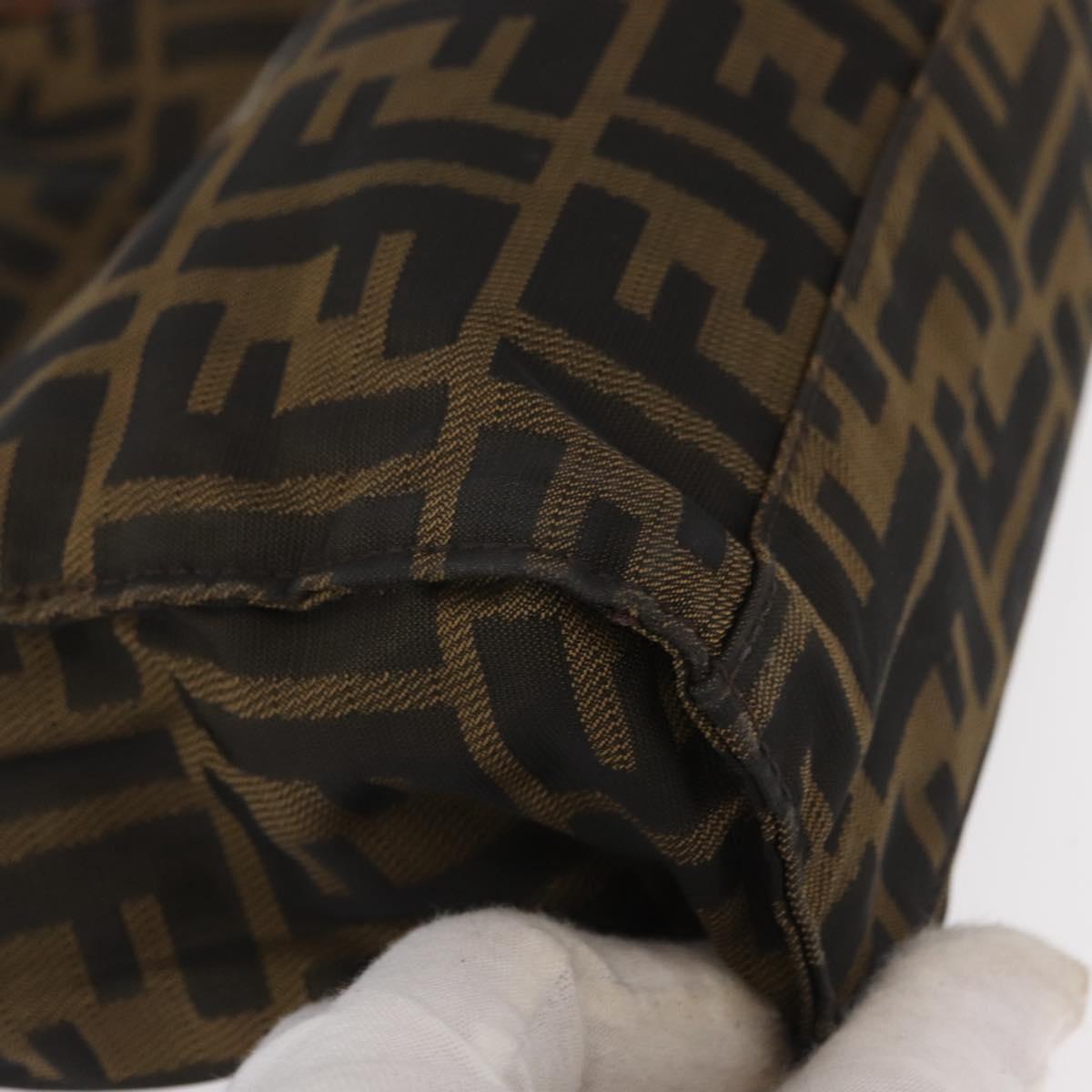 FENDI Zucca Canvas Tote Bag Black Brown Auth 159736