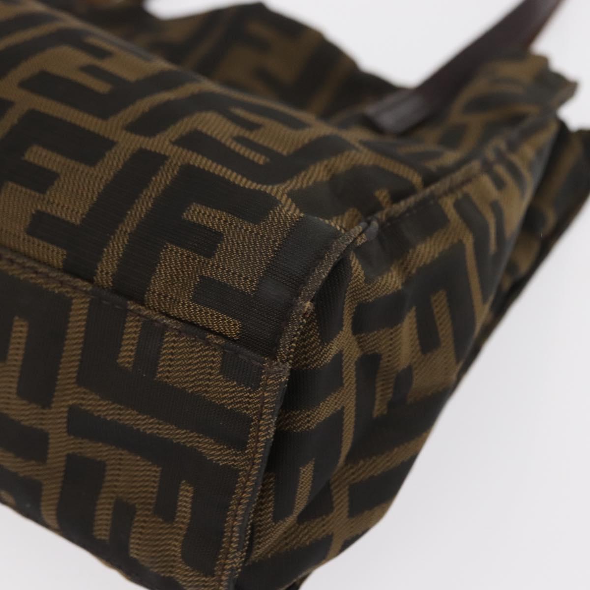 FENDI Zucca Canvas Tote Bag Black Brown Auth 159736