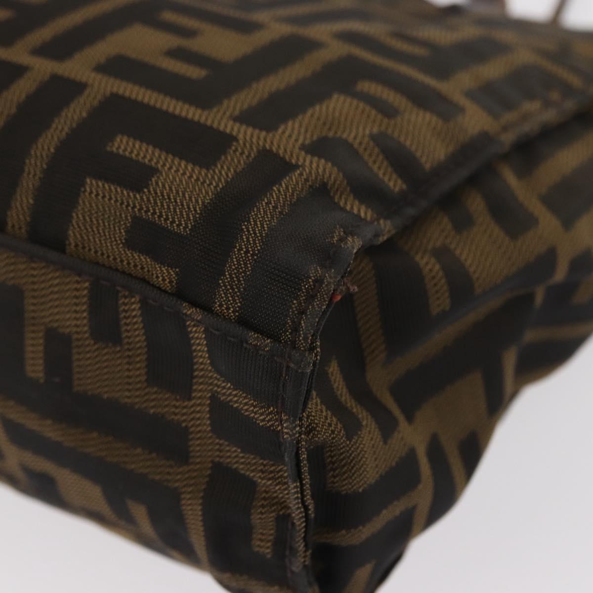 FENDI Zucca Canvas Tote Bag Black Brown Auth 159736