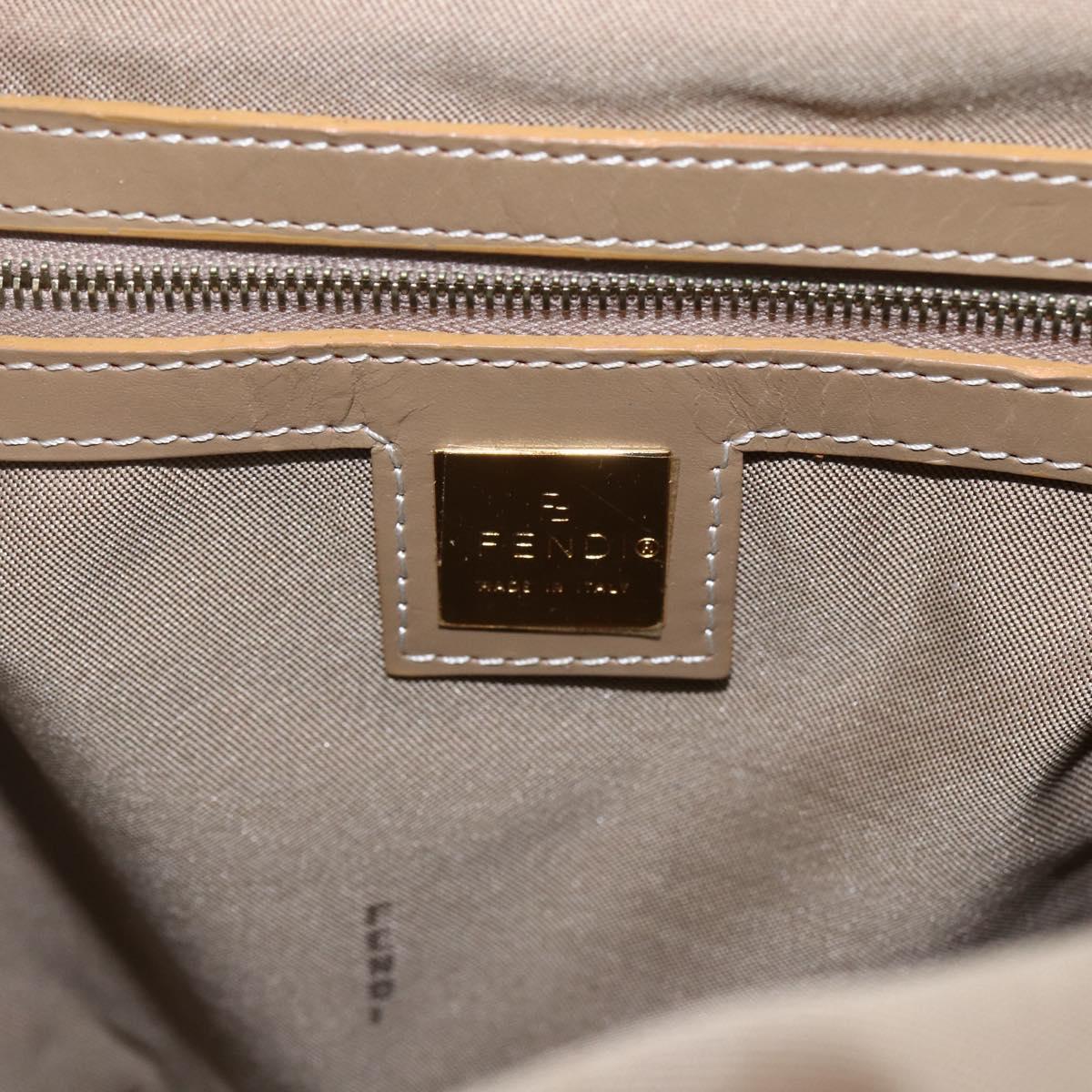 FENDI Zucchino Canvas Hand Bag Enamel Light Blue Gold Auth 159738