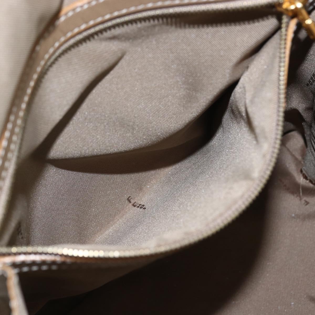 FENDI Zucchino Canvas Hand Bag Enamel Light Blue Gold Auth 159738