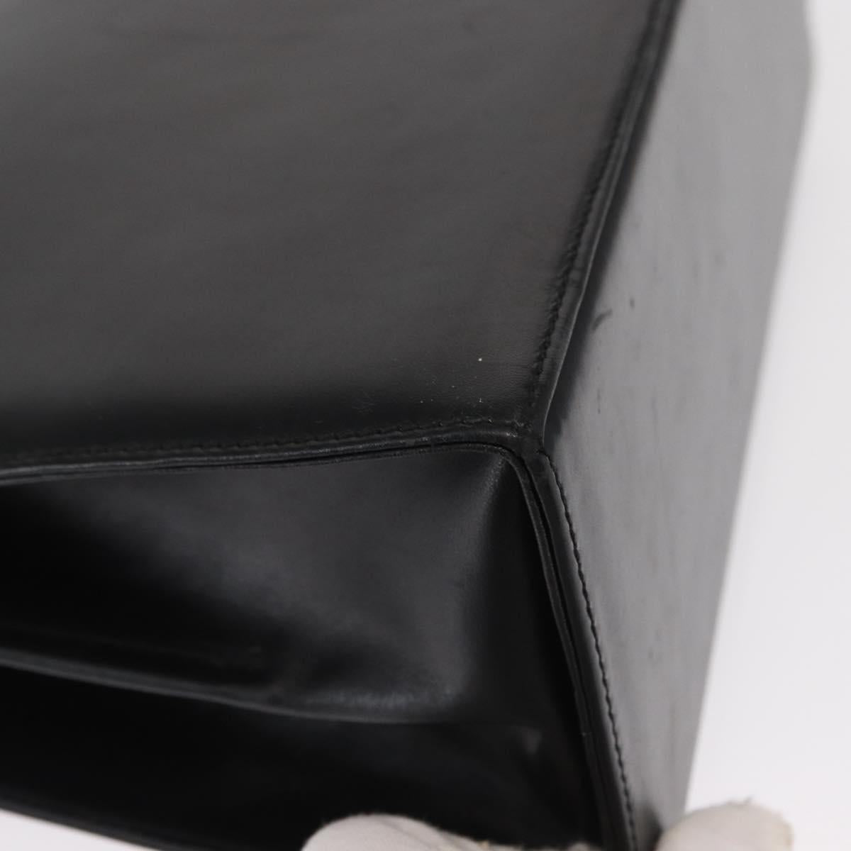 Salvatore Ferragamo Gancini Hand Bag Leather 2way Black Gold Auth 159742