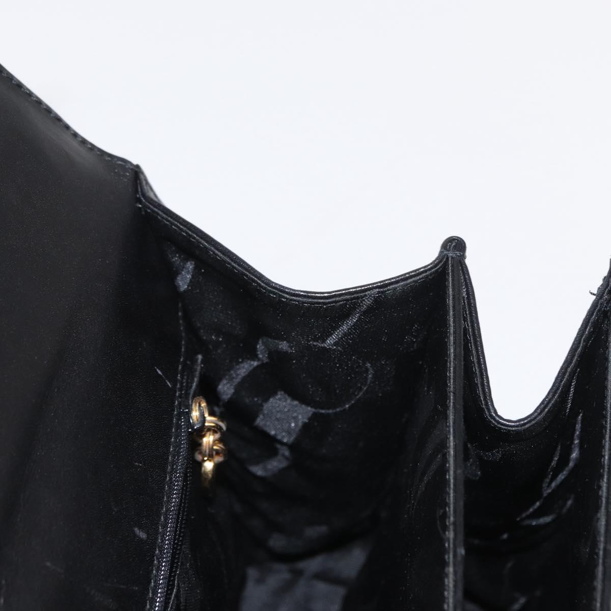 Salvatore Ferragamo Gancini Hand Bag Leather 2way Black Gold Auth 159742