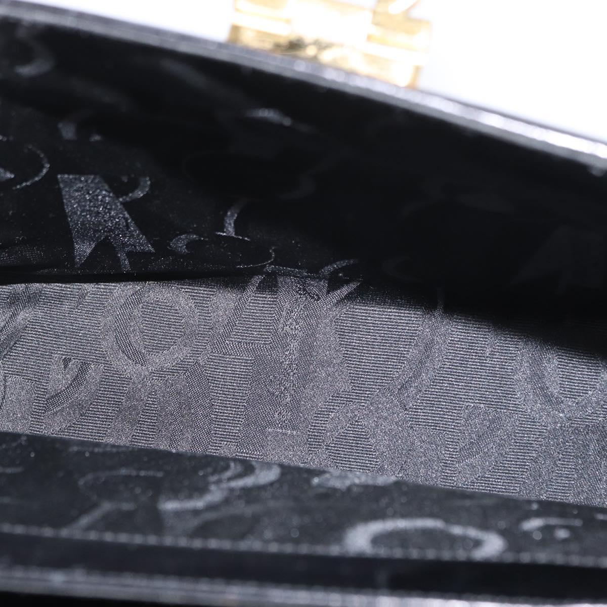 Salvatore Ferragamo Gancini Hand Bag Leather 2way Black Gold Auth 159742