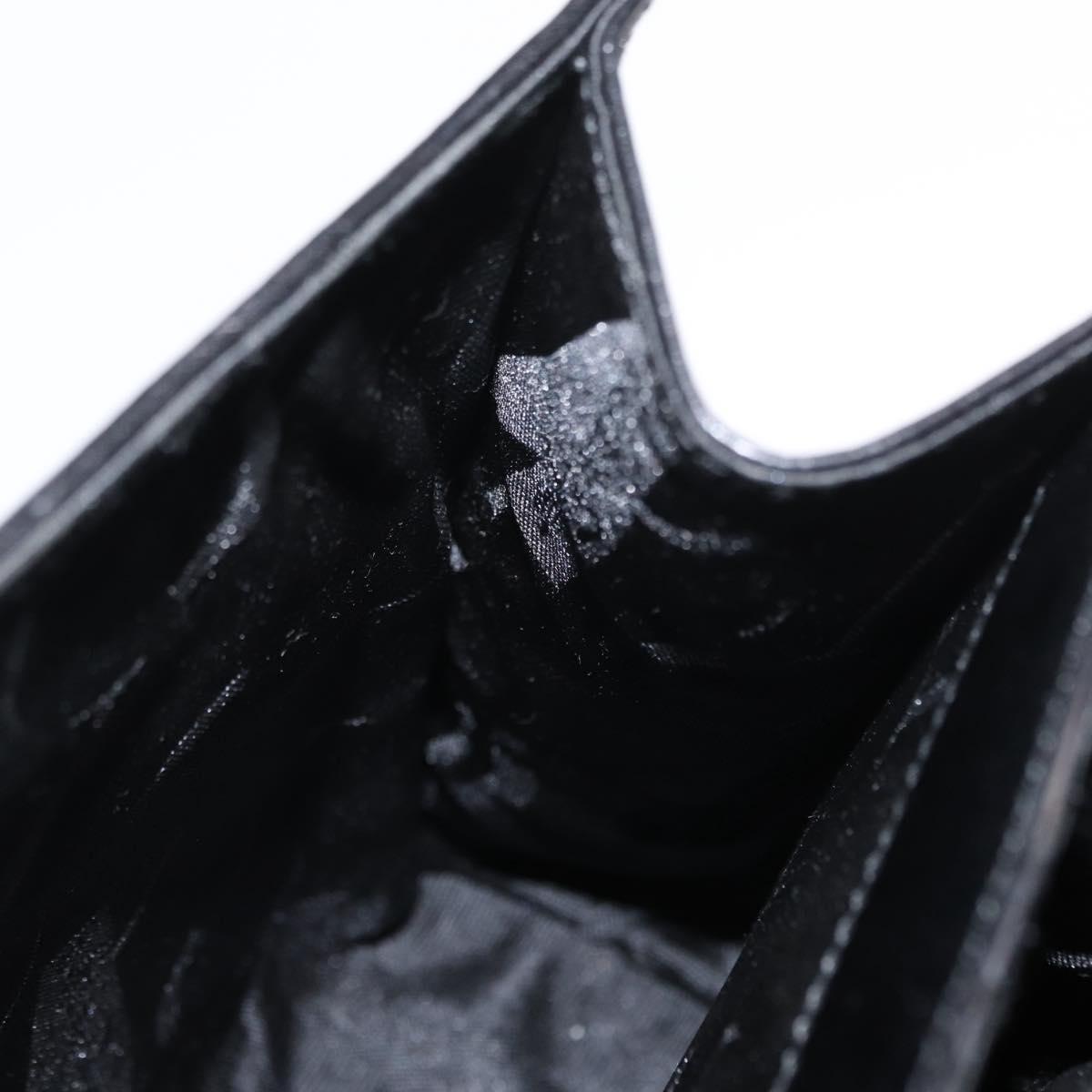 Salvatore Ferragamo Gancini Hand Bag Leather 2way Black Gold Auth 159742