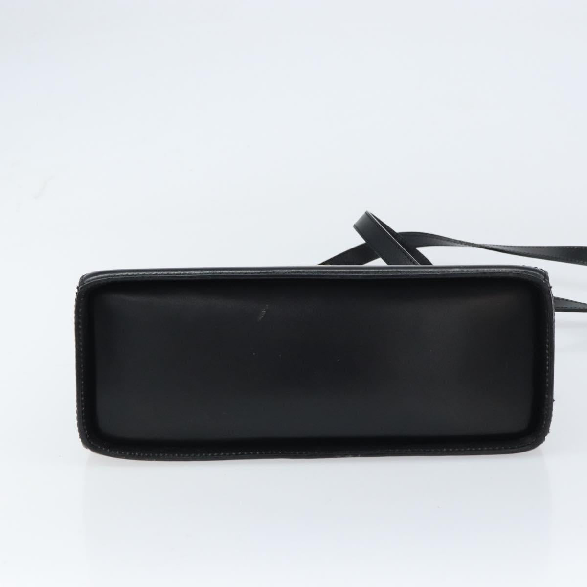 BALLY Hand Bag Leather 2way Black Gold Auth 159743