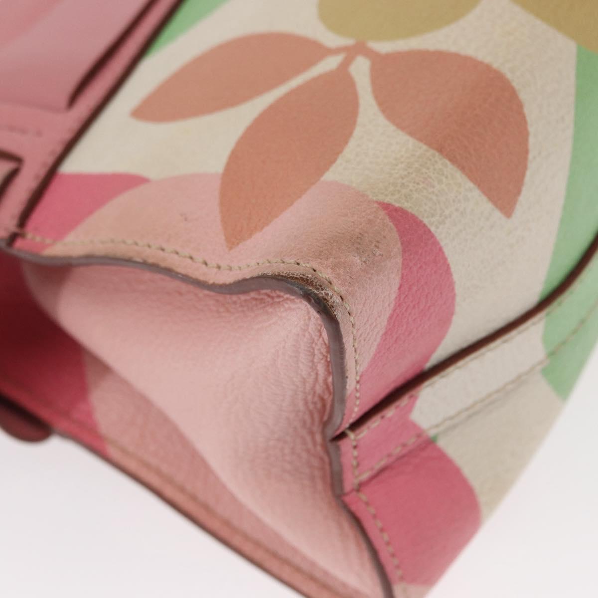 Miu Miu Hand Bag Leather Pink Gold Auth 159745