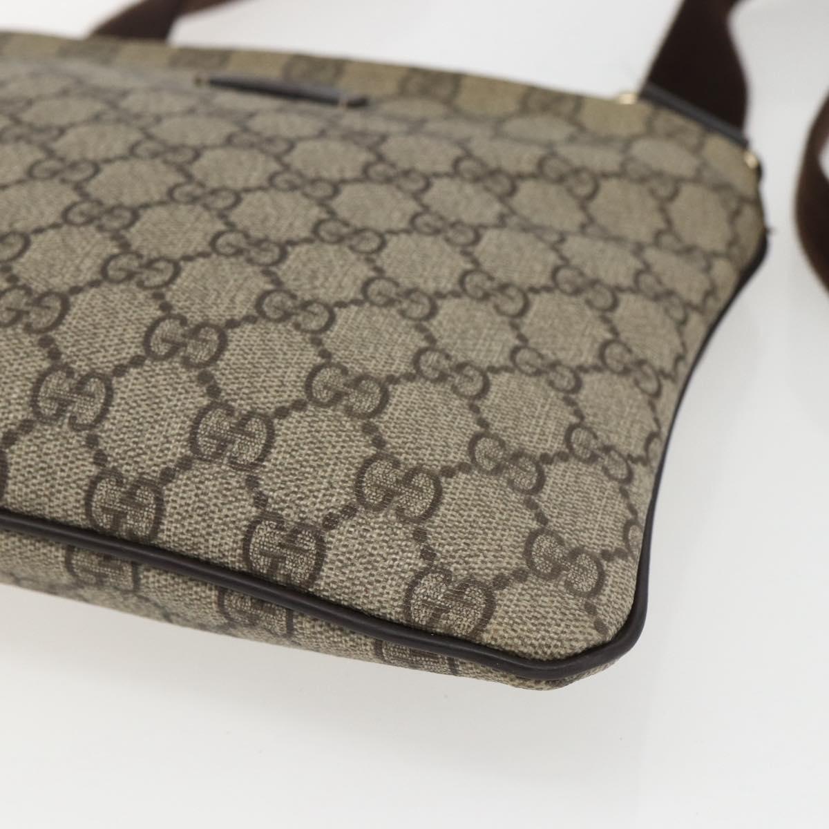 GUCCI GG Supreme Shoulder Bag PVC Beige Gold 201538 Auth 159774