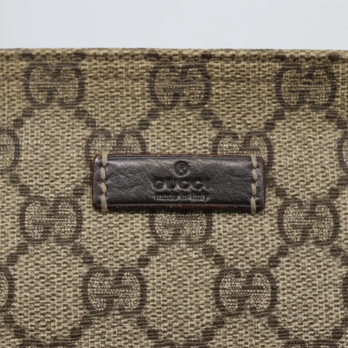 GUCCI GG Supreme Shoulder Bag PVC Beige Gold 201538 Auth 159774
