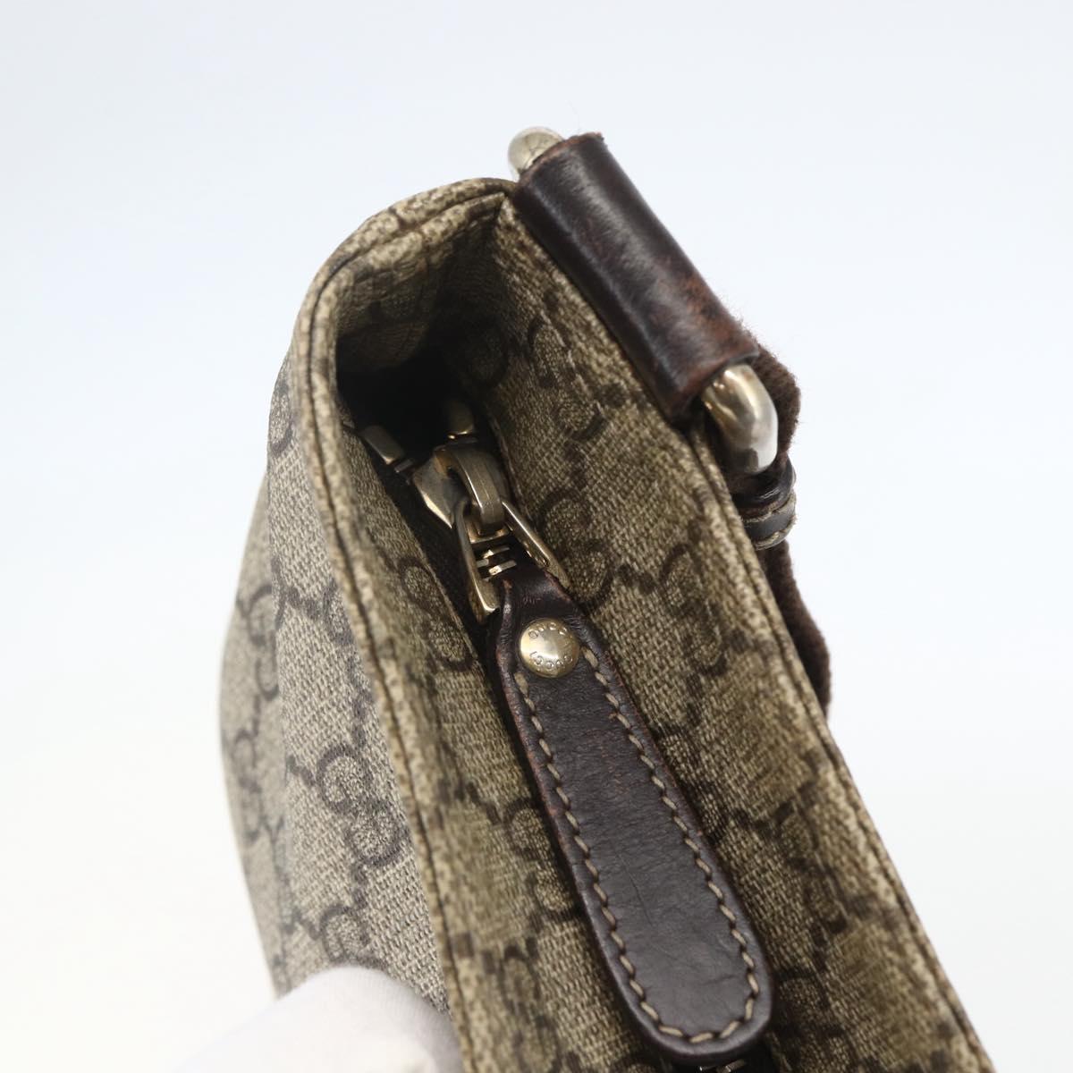 GUCCI GG Supreme Shoulder Bag PVC Beige Gold 201538 Auth 159774