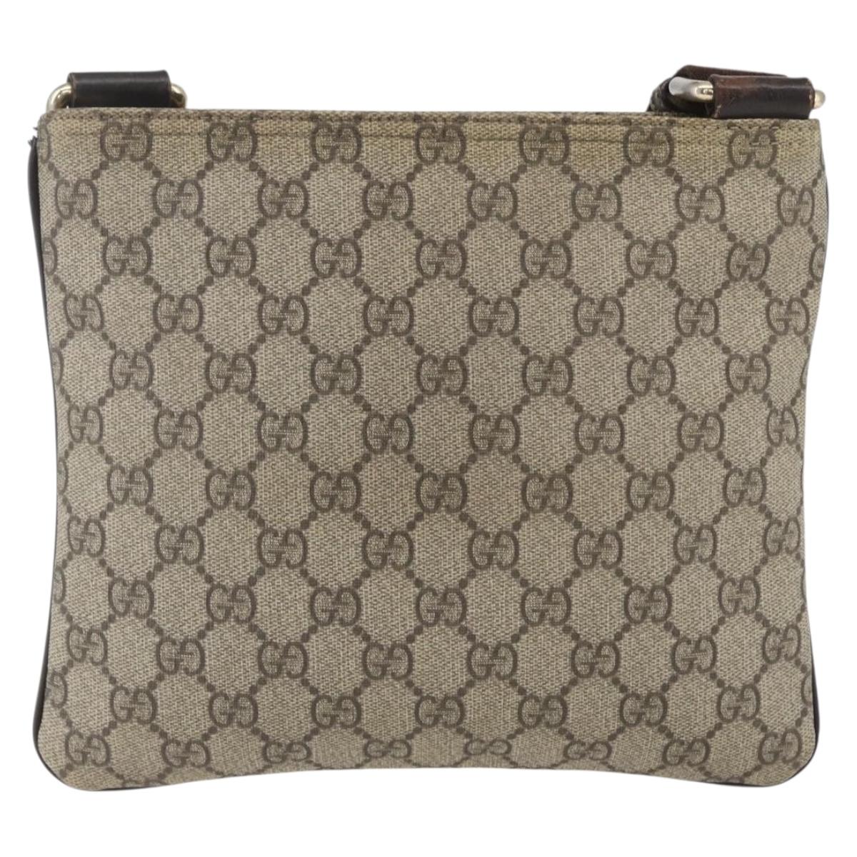 GUCCI GG Supreme Shoulder Bag PVC Beige Gold 201538 Auth 159774
