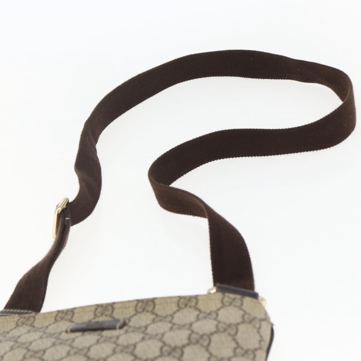 GUCCI GG Supreme Shoulder Bag PVC Beige Gold 201538 Auth 159774